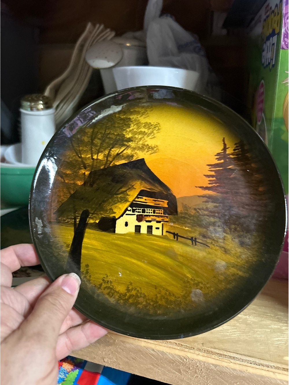 Mid 20th Century Majolica Schramberg Decorative Plate